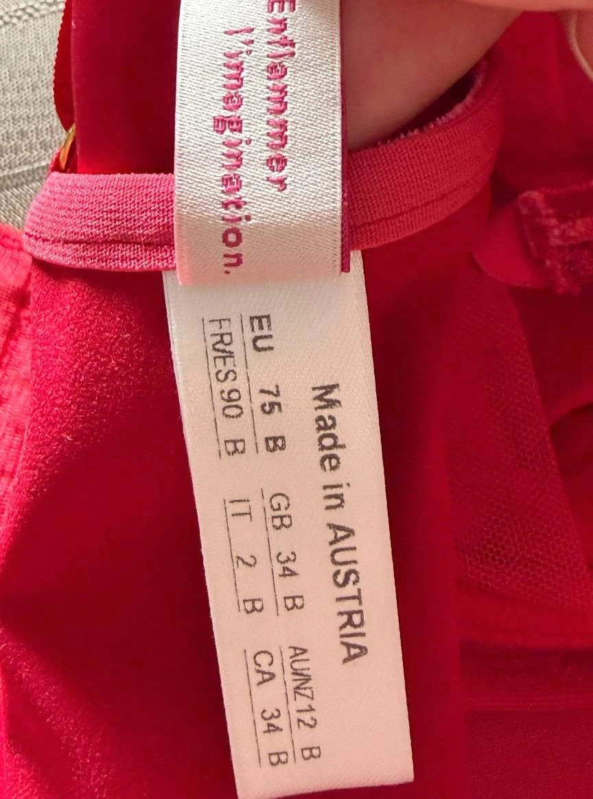 Sostén bustier Valisère rojo bordado nuevo con etiqueta talla M lencería elegante – photo 8